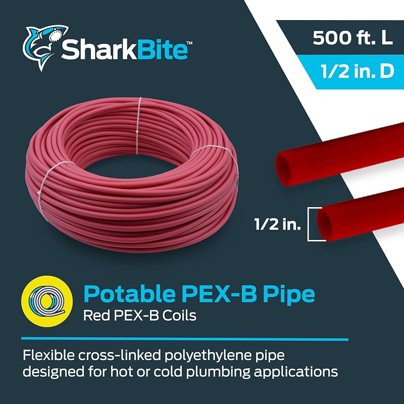 Tubo agua PEX-B rojo 1/2" x500 ft fontanería