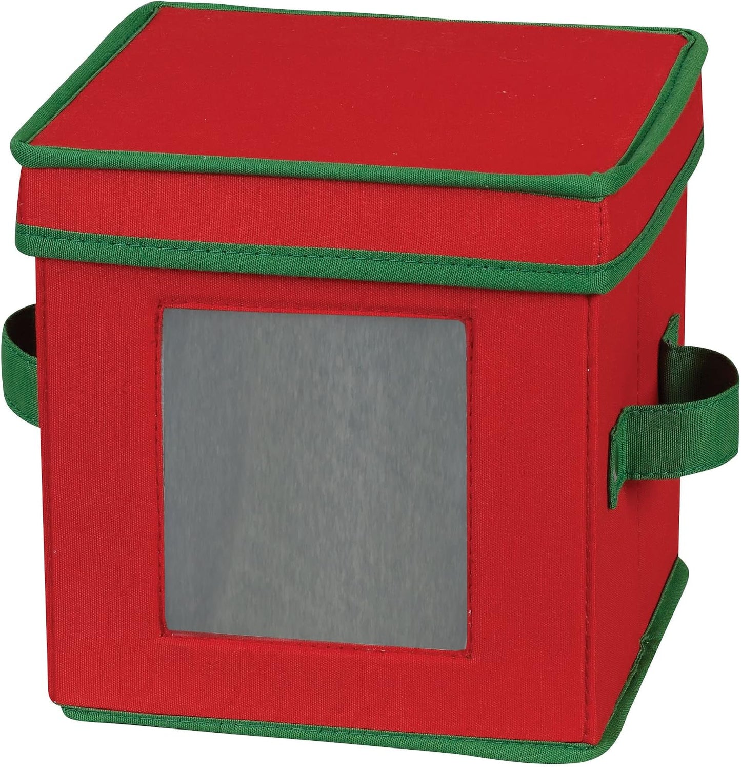 Baúl porcelana con tapa asas contenedor platos lona roja