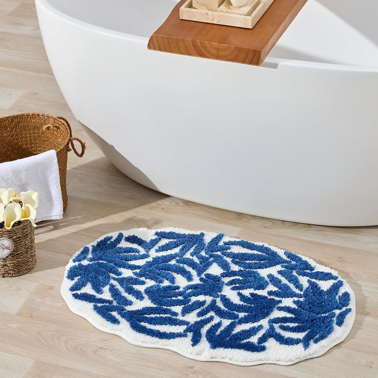 Tapete baño microfibra azul antiderrap ducha bañera