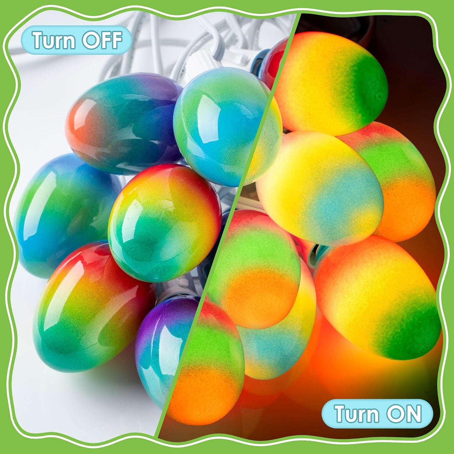 Cadena luces LED multicolor 10.5ft para fiestas de Pascua