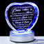 Placa cristal corazón LED cambio color regalo jefe