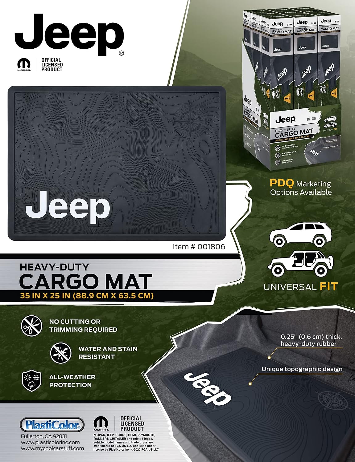 Alfombrilla de Carga para Jeep con Asas de Transporte