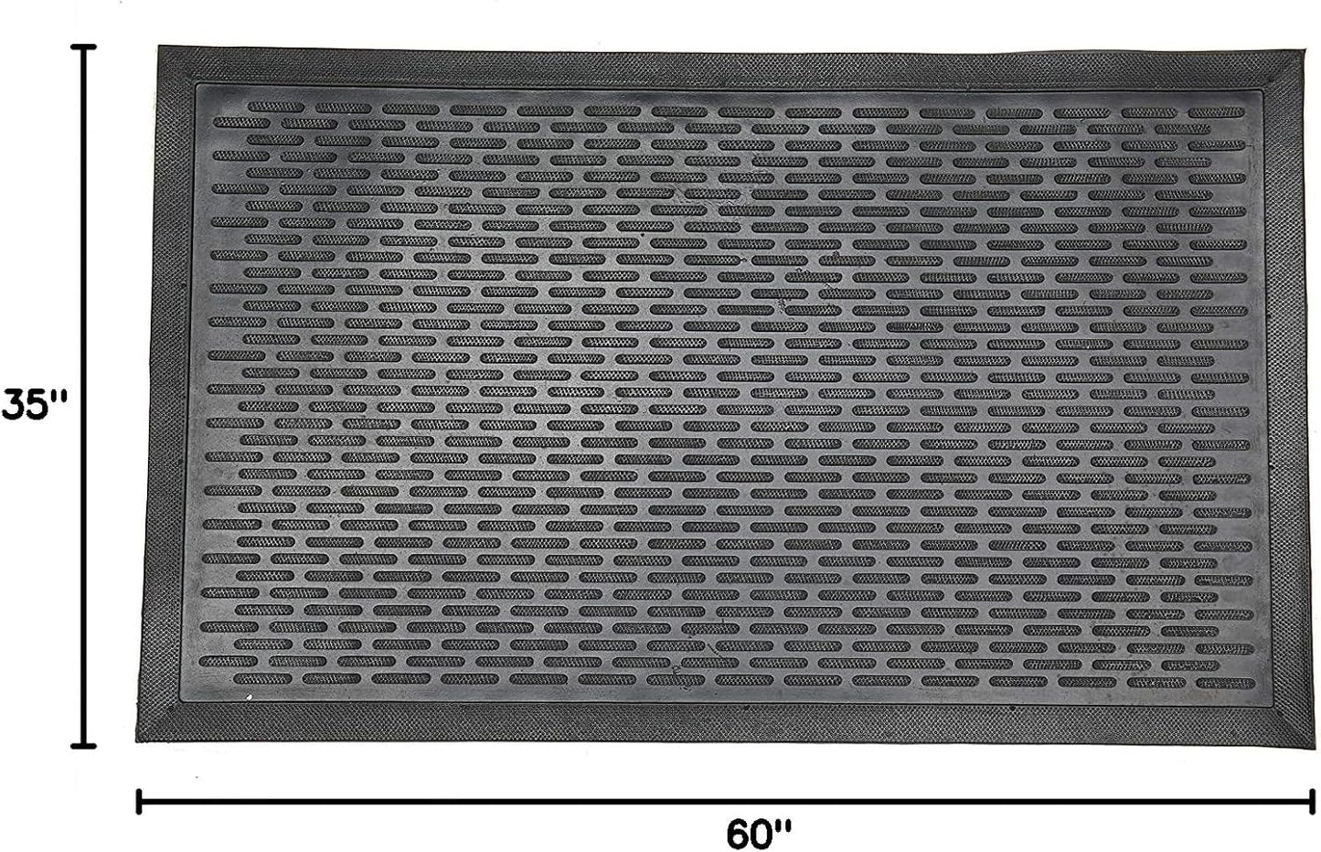 Felpudo goma antiderrap 35x60pulg color negro