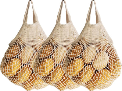 3 Pzas Bolsas Red Algodón para Compras Ecología Mercado