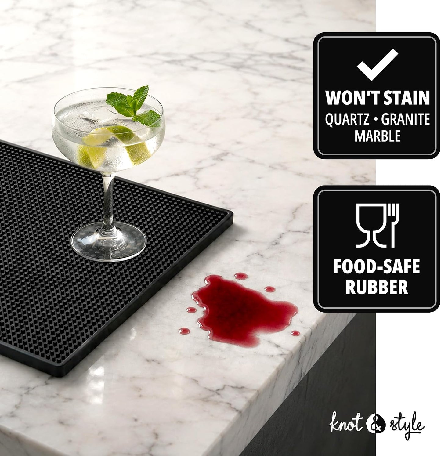 Alfombrillas antideslizantes para bar 18x12 pulg set 2