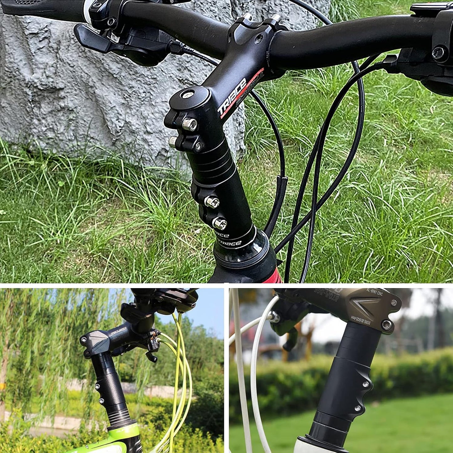 Extensor manillar bicicleta MTB aluminio 28.6mm negro