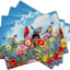 4 Manteles Rectangulares 12x18pulg Diseño Pájaros y Mariposas