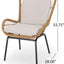 Silla mimbre exterior con cojines 2 pzas marrón claro