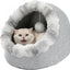 Cueva cama gato semicerrada con cojín lavable felpa cálida