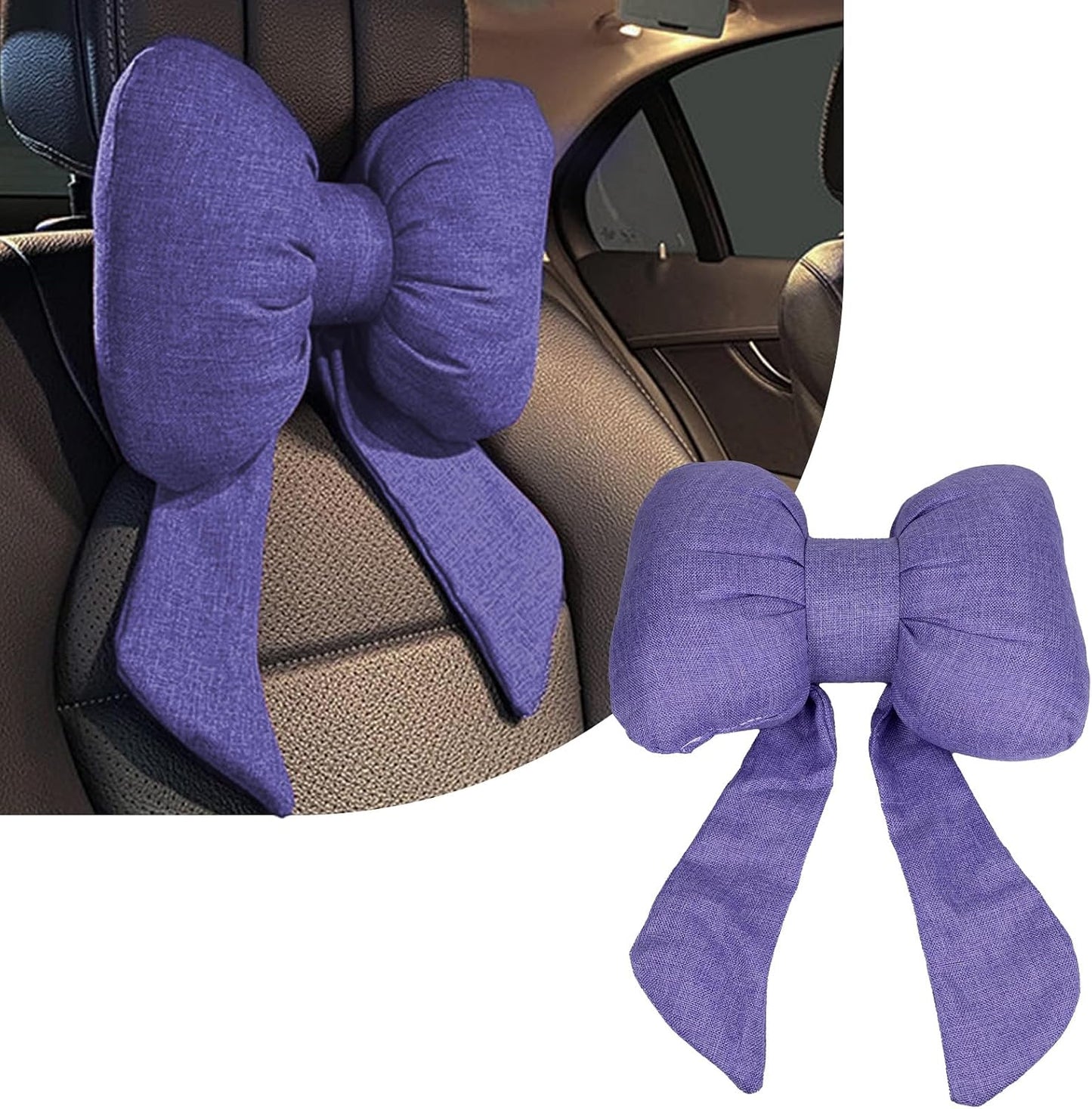 Almohada reposacabezas auto forma lazo suave cómoda