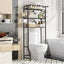 Organiz. baño metal soporte papel ganchos 3 niveles negro