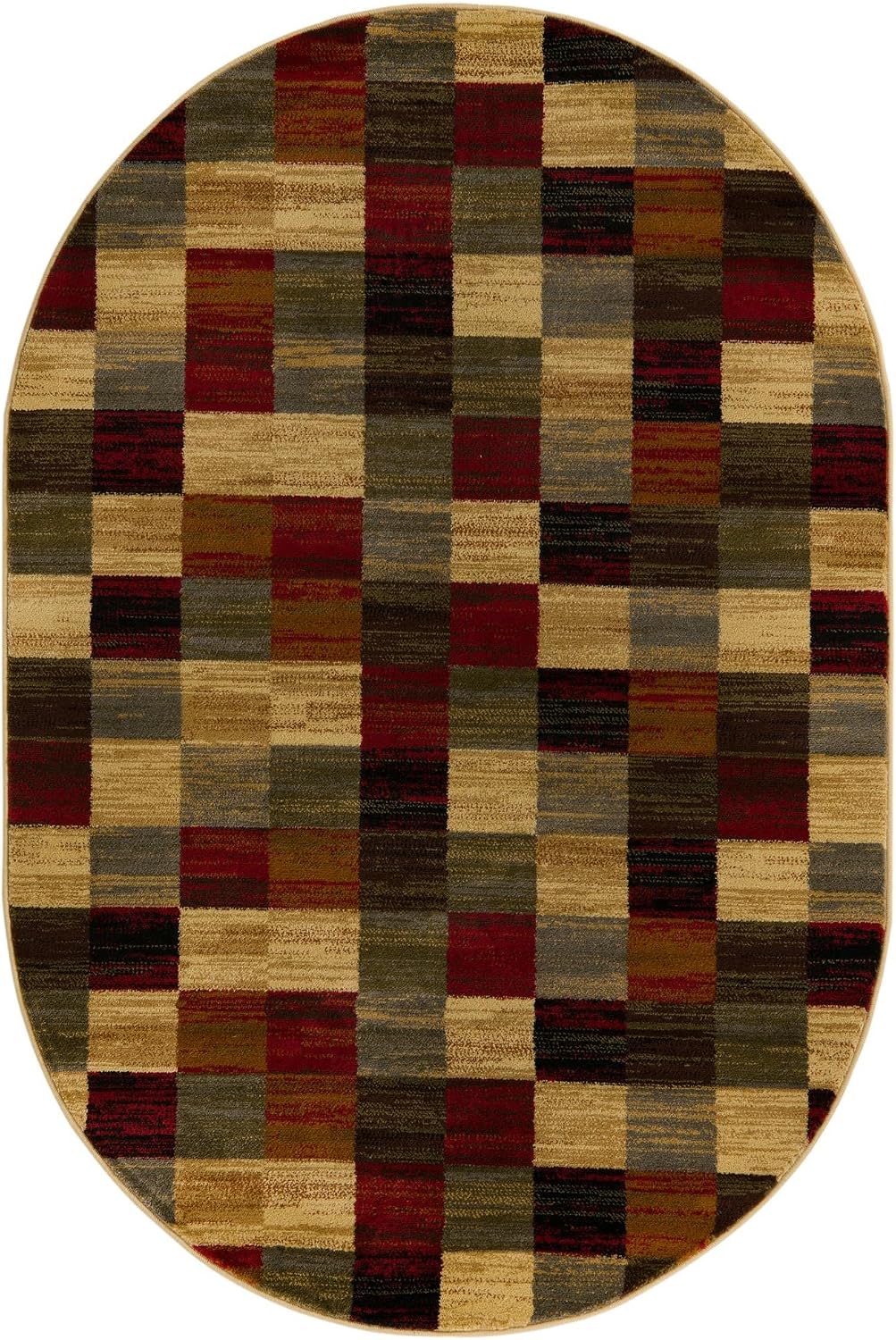 Alfombra área ovalada Gava 4x6ft multicolor