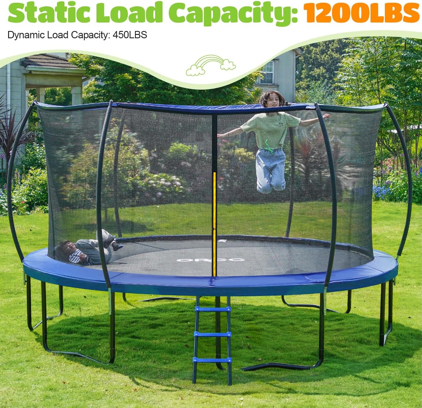 Trampolín para niños y adultos 8-16ft 1200lb