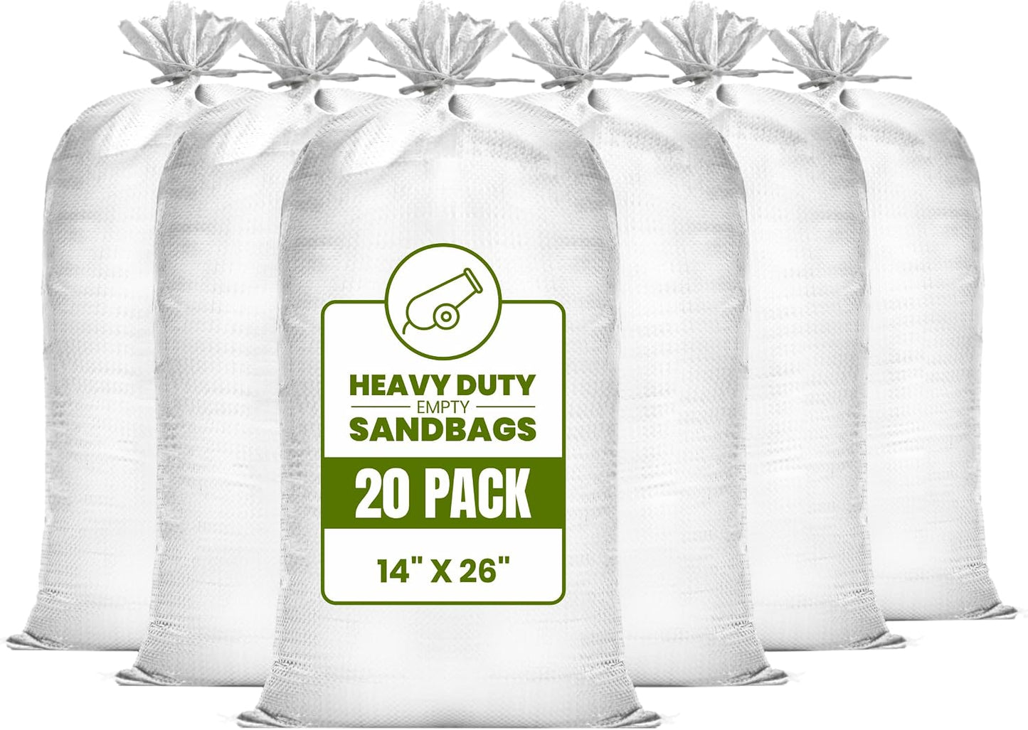 Bolsas arena resistentes UV 1600h 14x26pulg 50lb blanco
