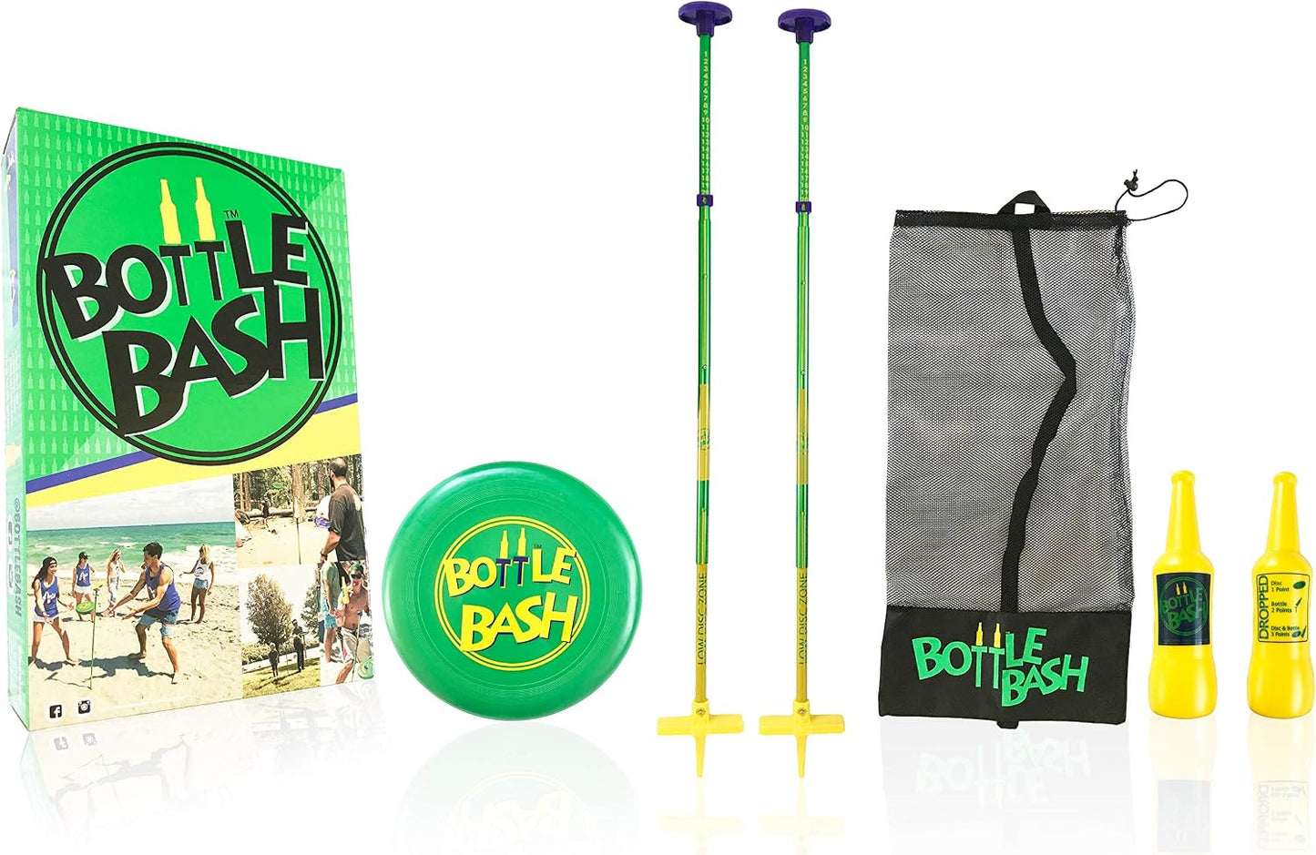Set discos voladores Bottle Bash bases multisuperficie