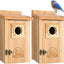 2 Casas Pájaros Cedro Exterior con Protector Cobre