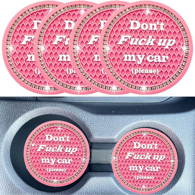 4 Pzas Posavasos Universal para Auto Rosa