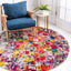 Tapete Jardin abstracto vibrante Polipropileno Multi/Beige