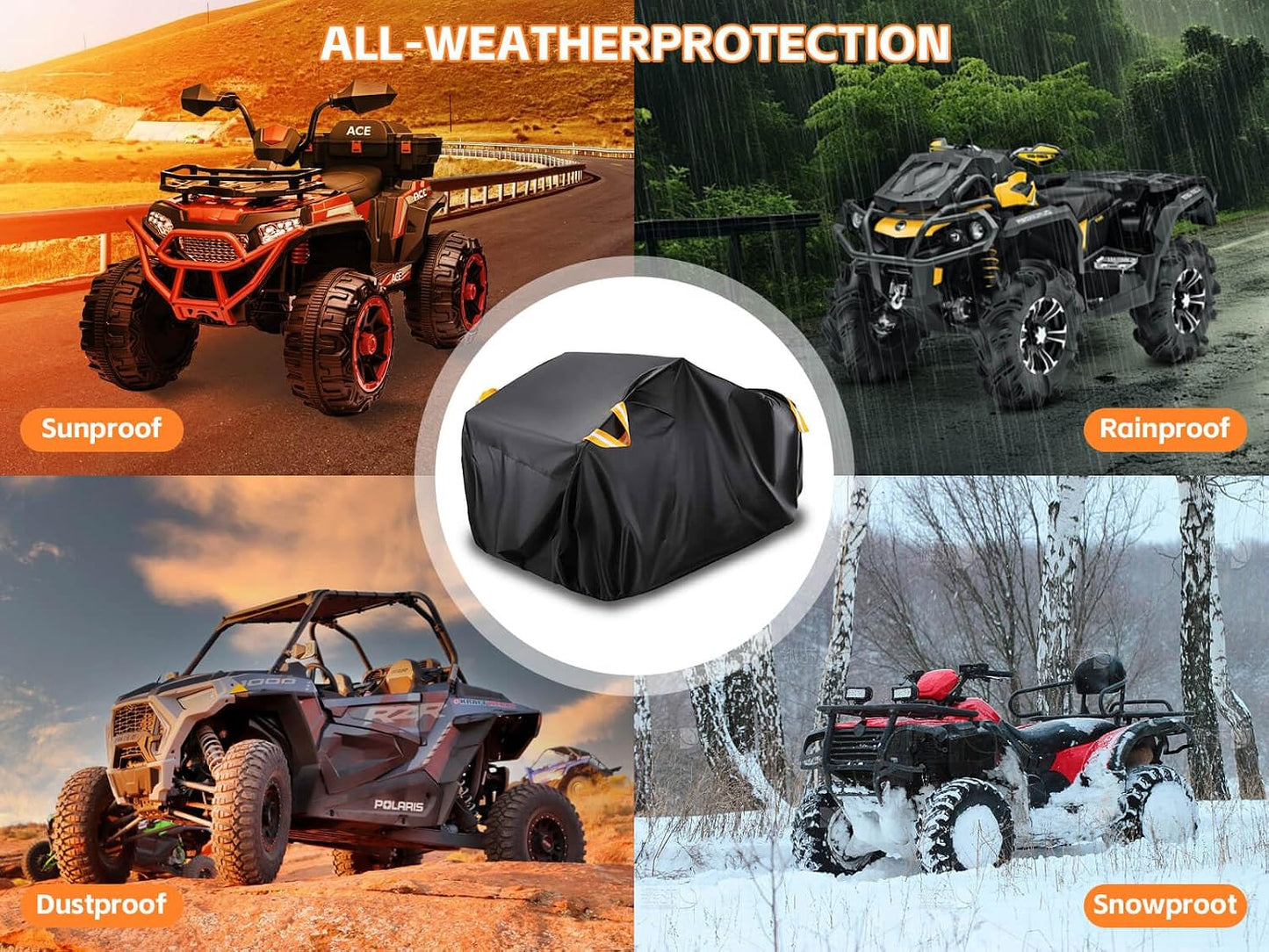 Cubierta ATV 600d Oxford impermeable 4 ruedas