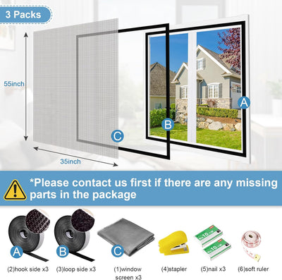 Pantalla ventana autoadhesiva 36x55pulg malla fibra