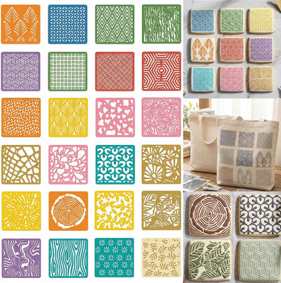 24 plantillas reutilizables de flores para pintar en madera lienzo y pared