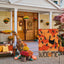 Bandera jardín otoño 12x18pulg gato negro calabazas