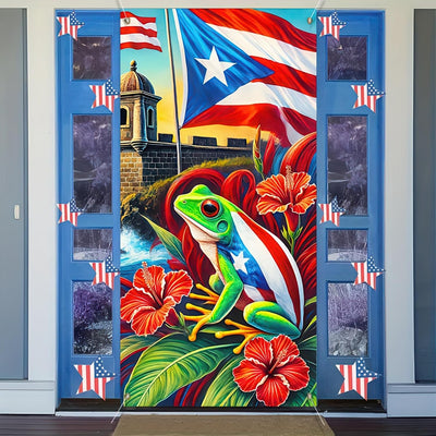Pancarta puerta rana coqui 71x35" decoración
