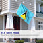 Bandera Santa Lucía 3x5ft Poliéster Ojales Latón