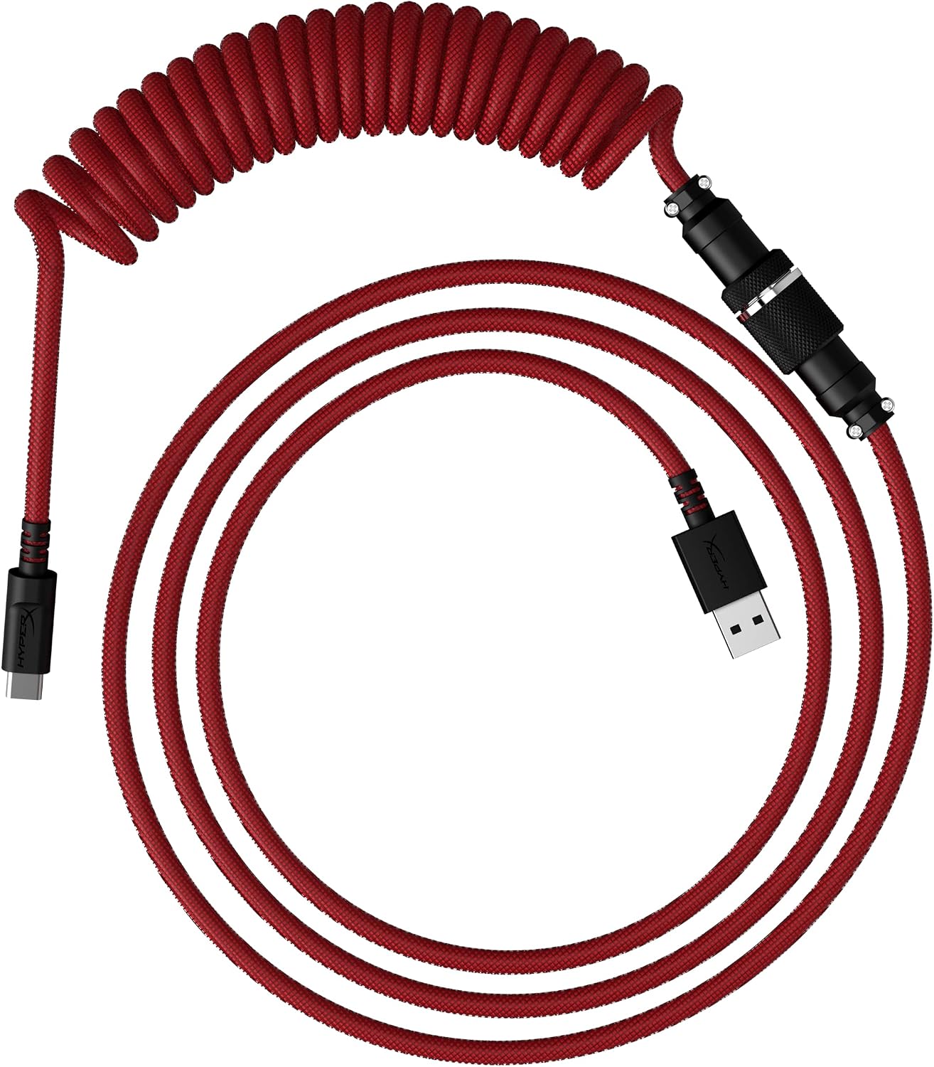 Cable USB-C a USB-A en espiral conector aviador 5 pines