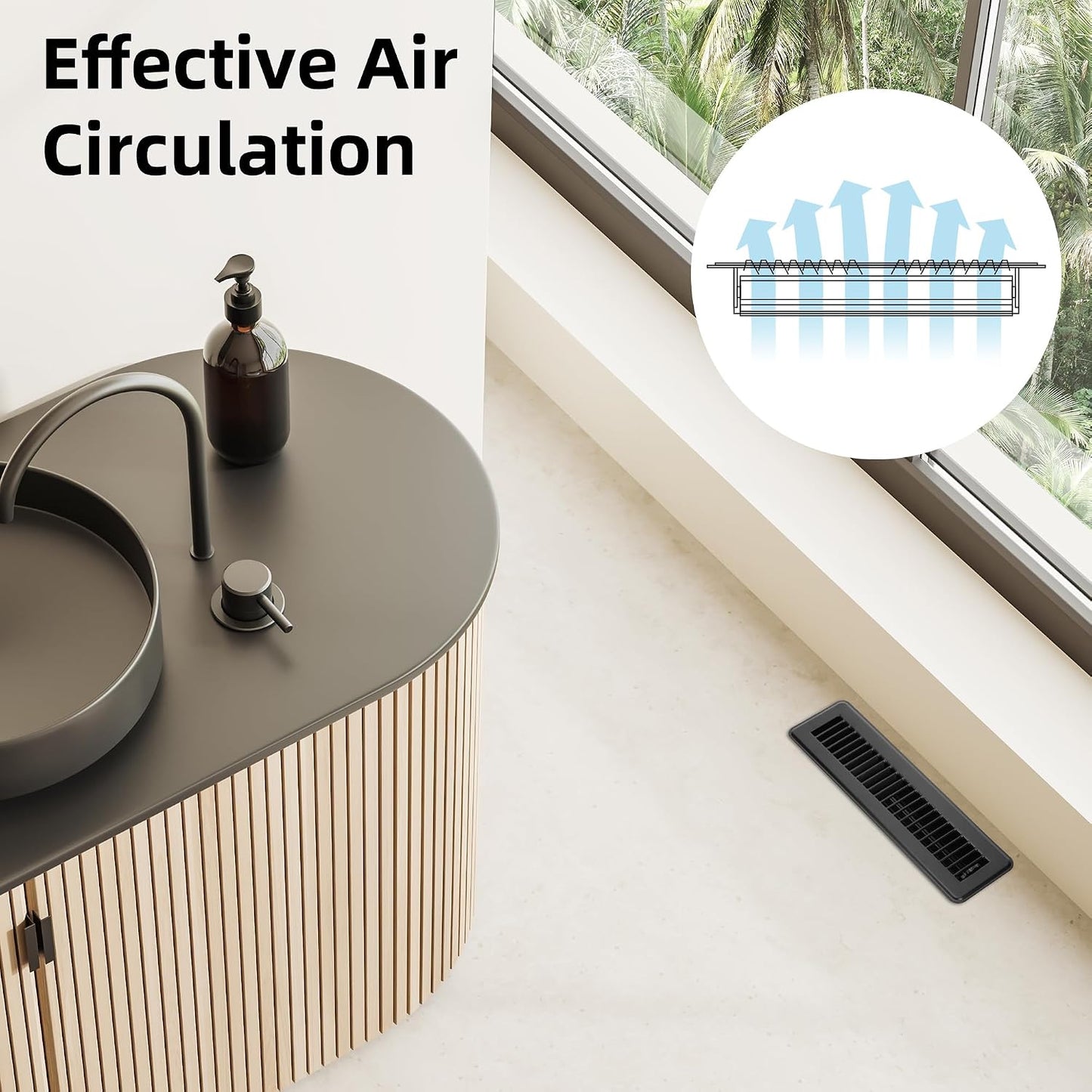 Rejillas ventilación piso 2x12pulg cubiertas resistentes