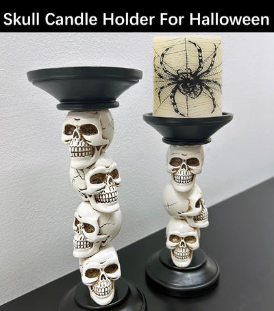 Soporte velas Halloween esqueleto negro