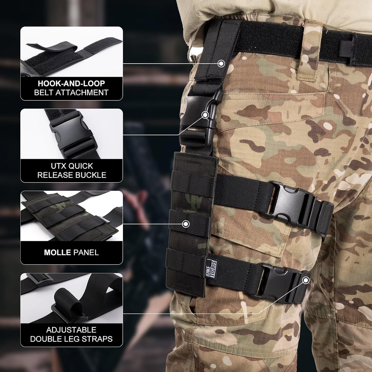 Panel Molle para Herramientas Regulable para Linterna