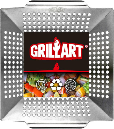 Cesta parrilla acero inox para verduras al aire libre