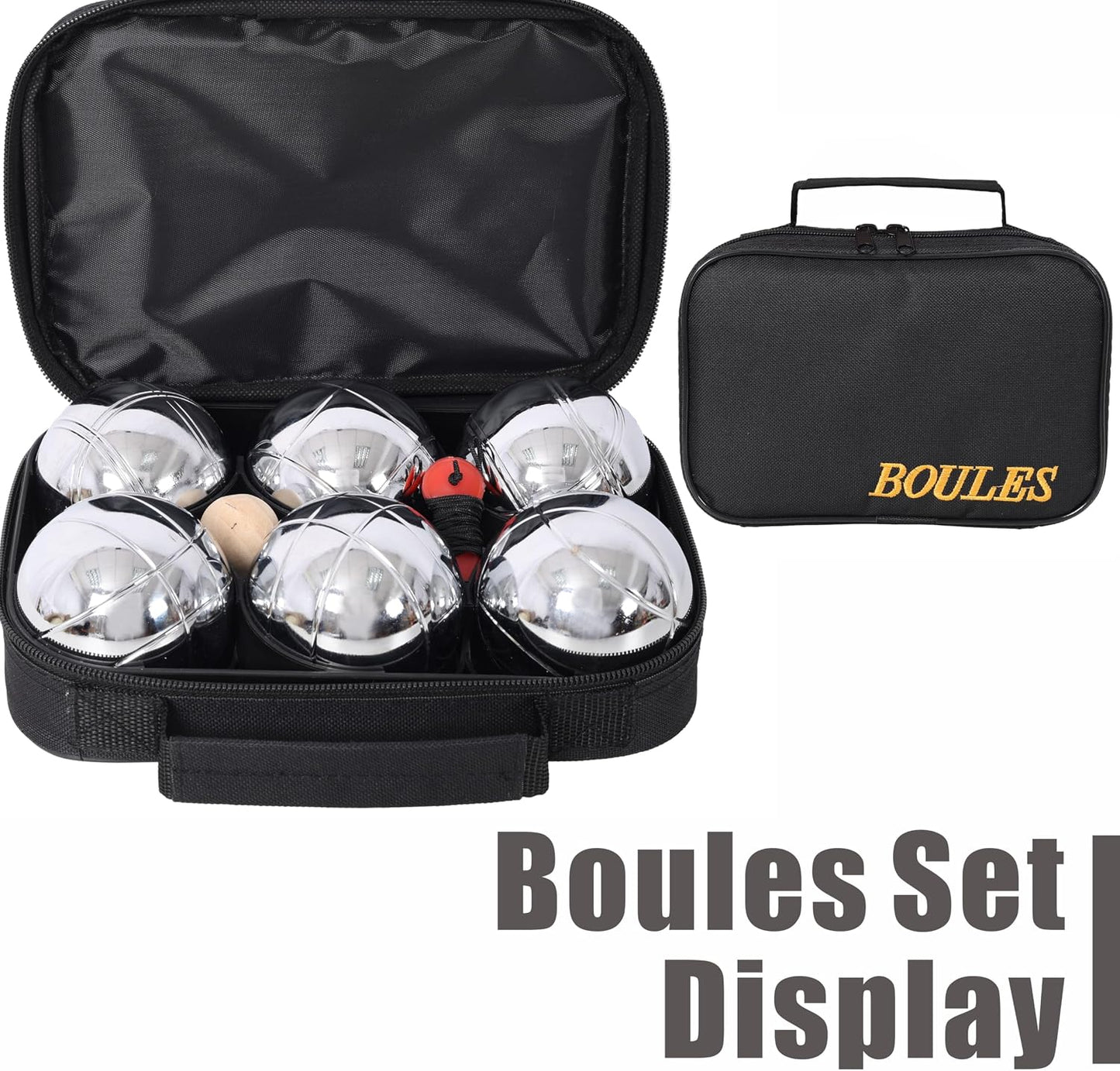 Set petanca 6 pzas metal oficial con bolsa para césped