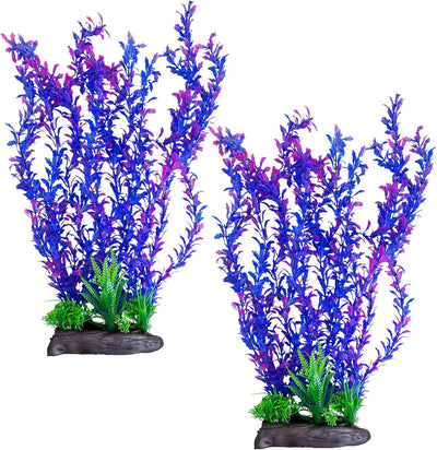 Plantas plásticas acuario decoración 20.4pulg 2uds