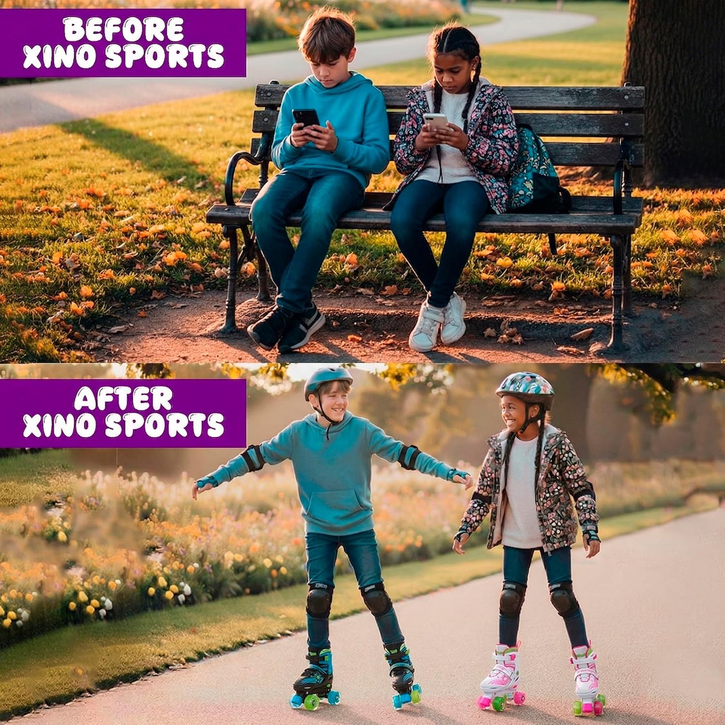 Patines ajustables para niños con ruedas iluminadas