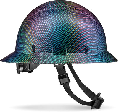 Casco OSHA ala completa con tatuaje acabado mate 6 puntos