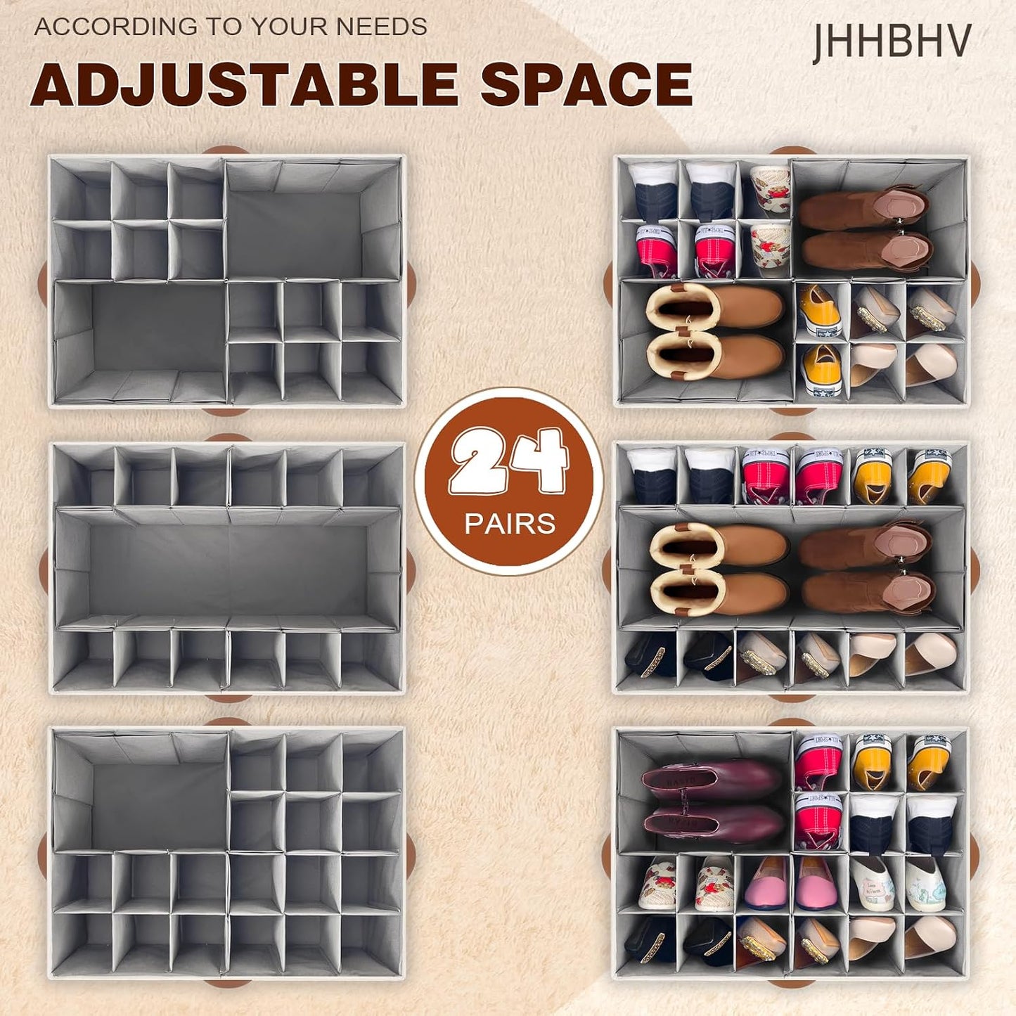 2 Pzas Organiz. Zapatos Ajustables Plegables