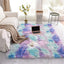 Alfombra peluda piel sintética estilo tie dye dormitorio sala