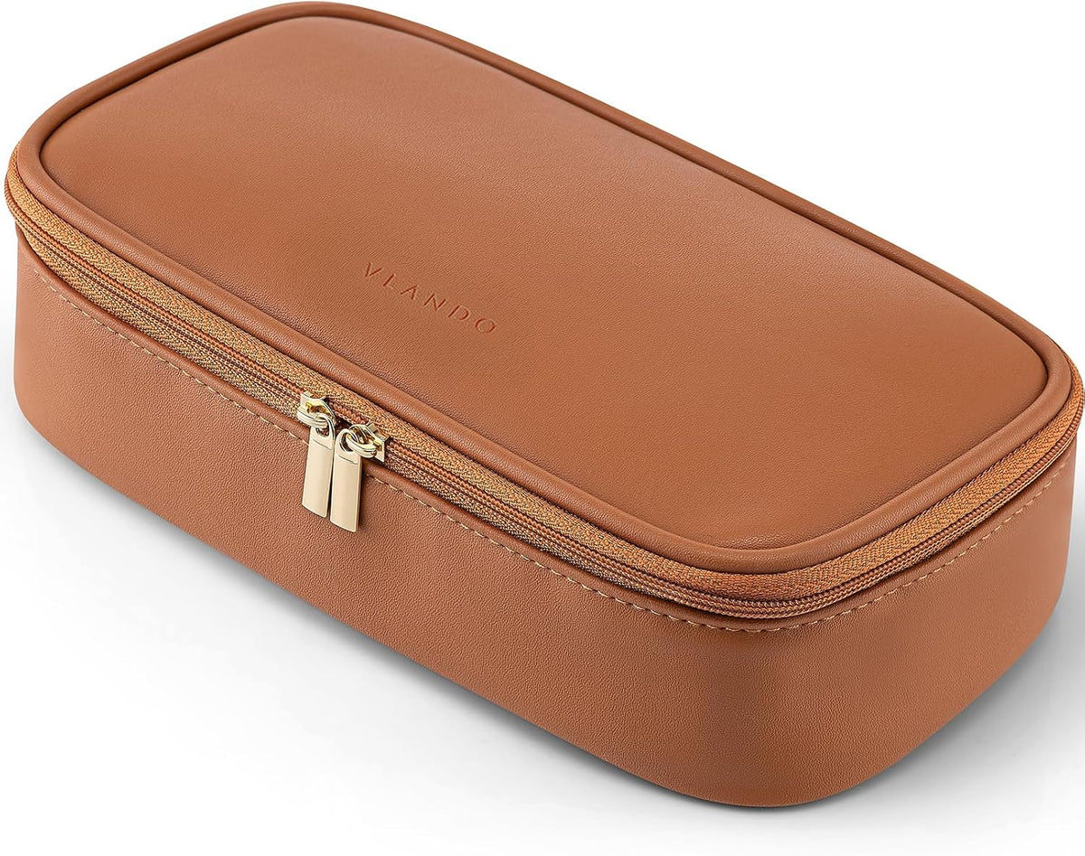 Bolsa maquillaje viaje mujer color marrón