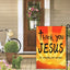 Bandera jardín 12x18" texto 'Thank You Jesus' 3 capas tela