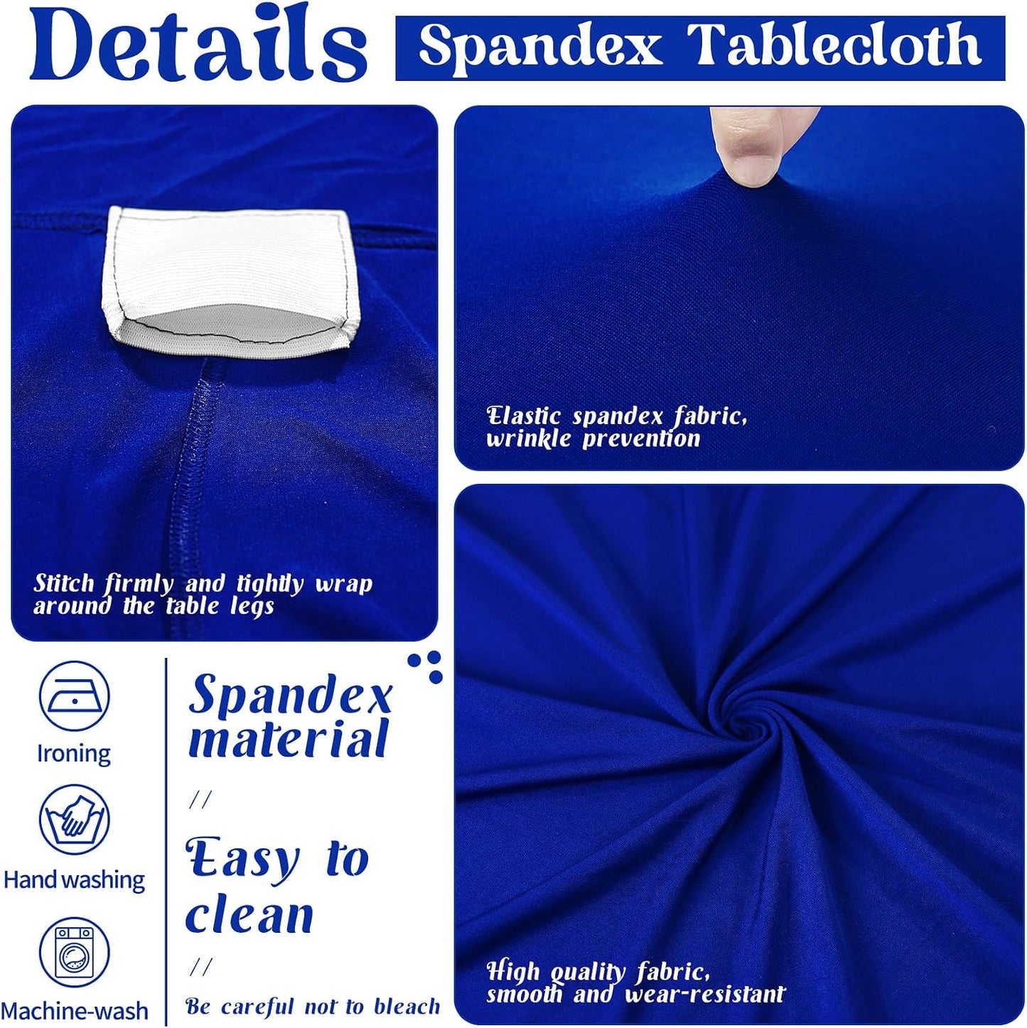 3 Manteles Mesa 8ft Azul Real Plegable con Funda Elástica
