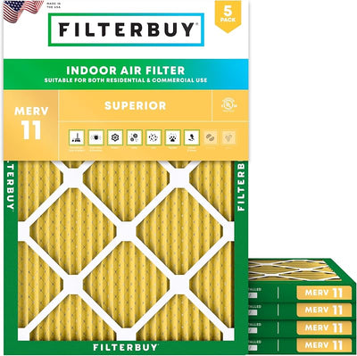 Filtro aire MERV 11 20x21.5x1 plisado 5 pzas HVAC