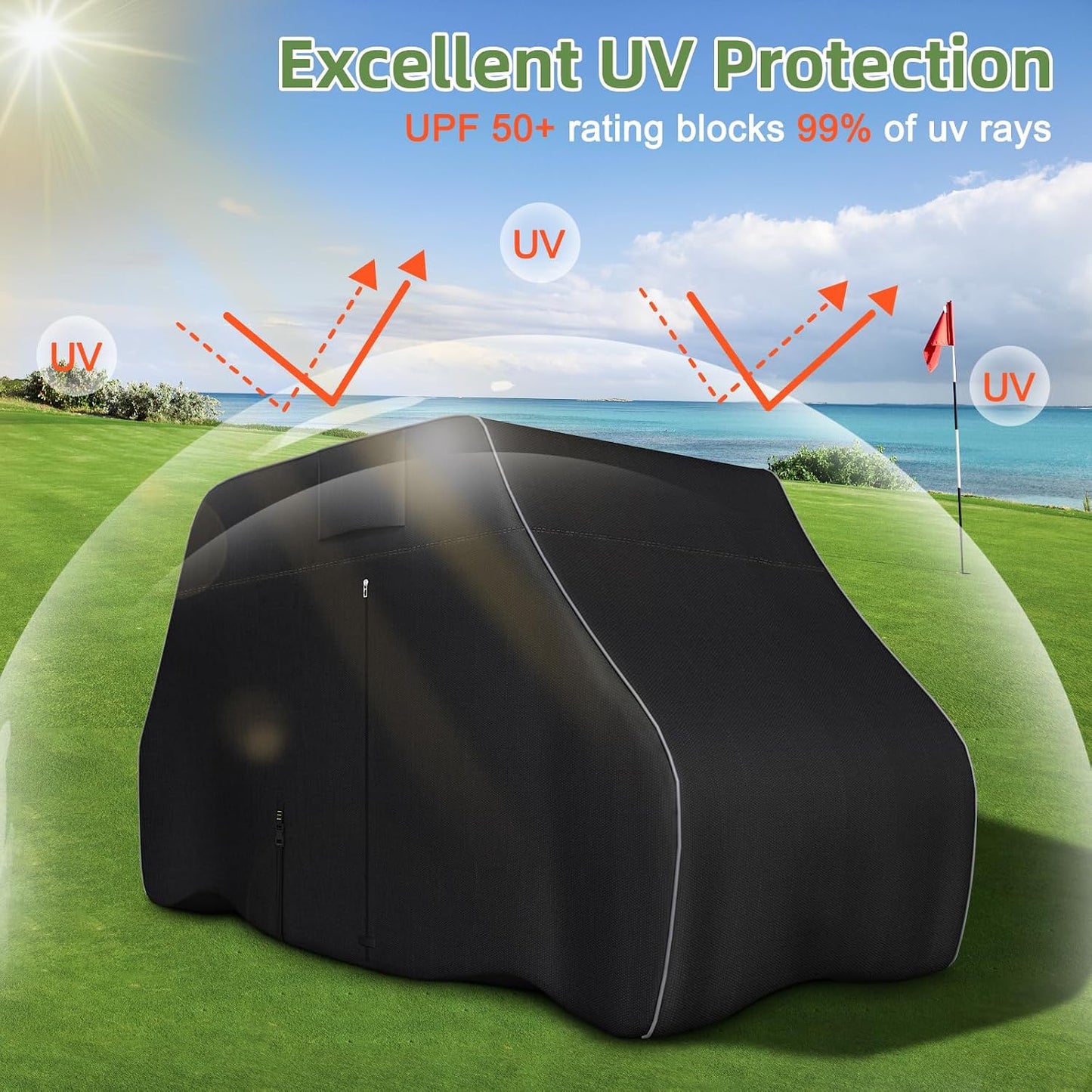 Funda carrito golf 2/4 pasajeros 600D ajuste universal