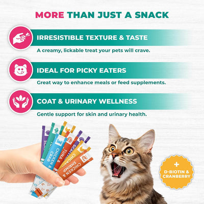 Golosinas cremosas para gatos y perros con atún 40 palitos