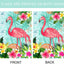 Bandera jardín flamencos doble cara 12x18" azul