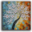 Pintura al óleo flores blancas moderna para hogar 24x24in
