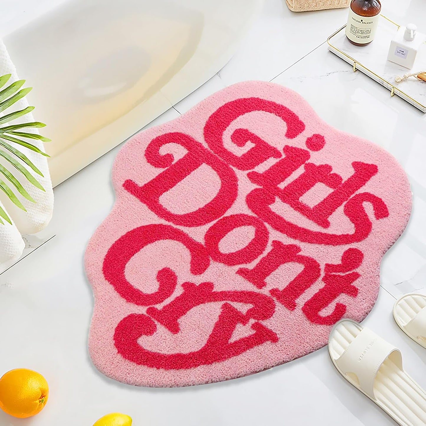Alfombra para niños área rosa antiderrap 39x35"