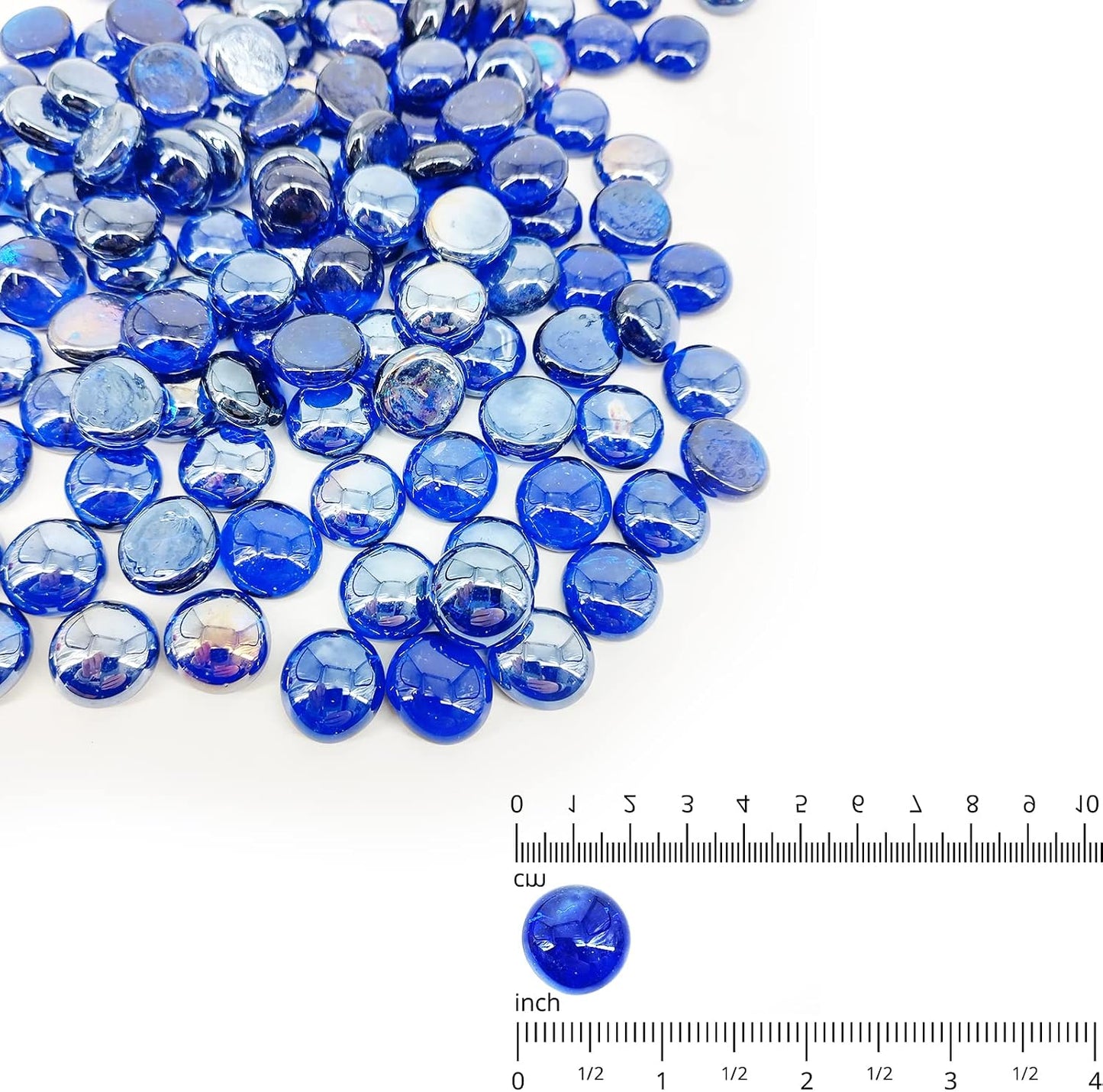 Cuentas vidrio fuego 19lb para hoguera 3/4pulg azul cobalto