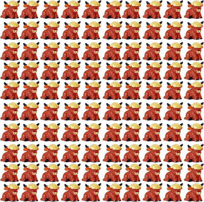 105 Pzas Mini Figuras Yak Vaca Resina Decoración Escritorio